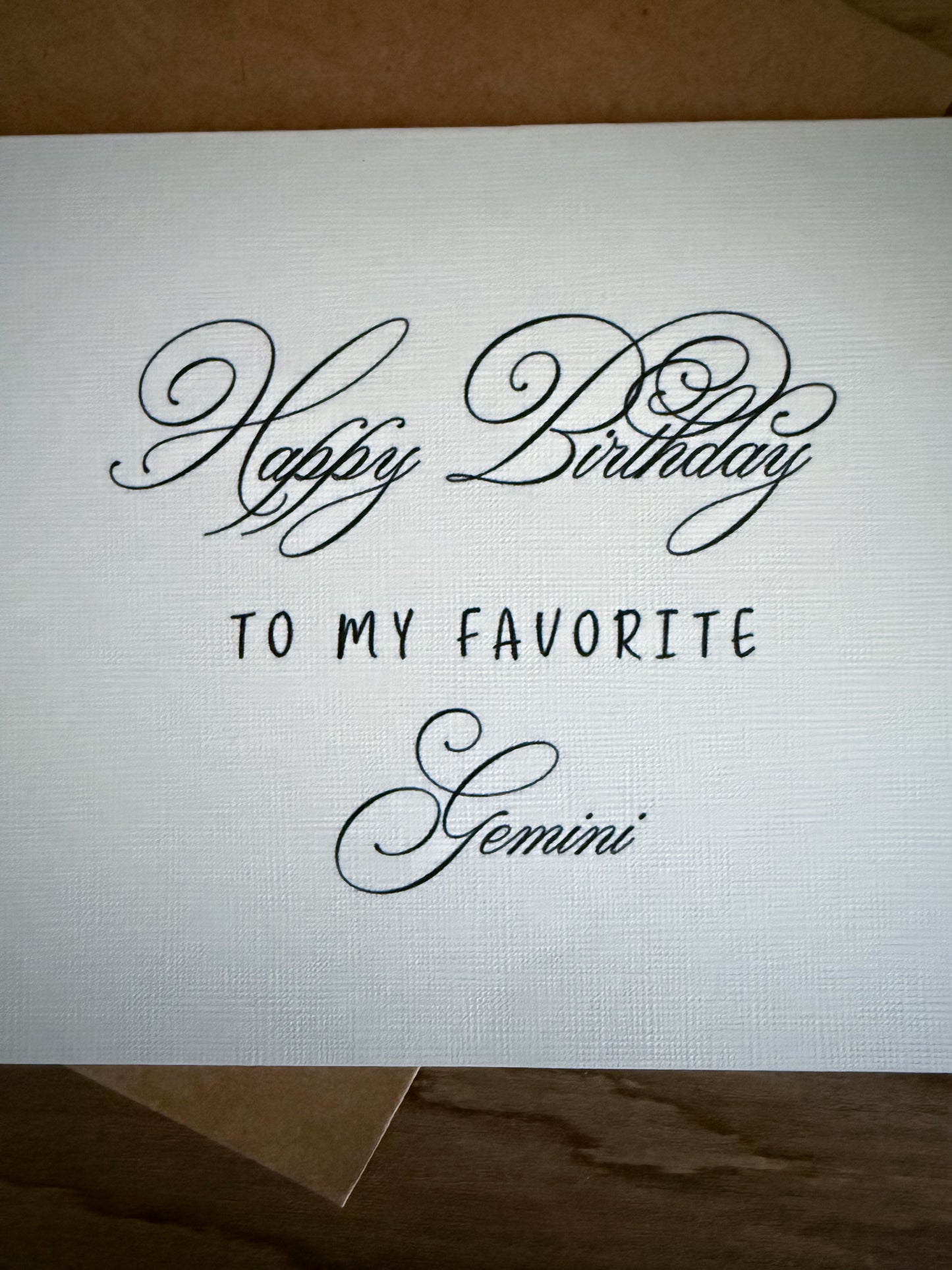 Gemini Birthday Card Greeting Card (scroll)