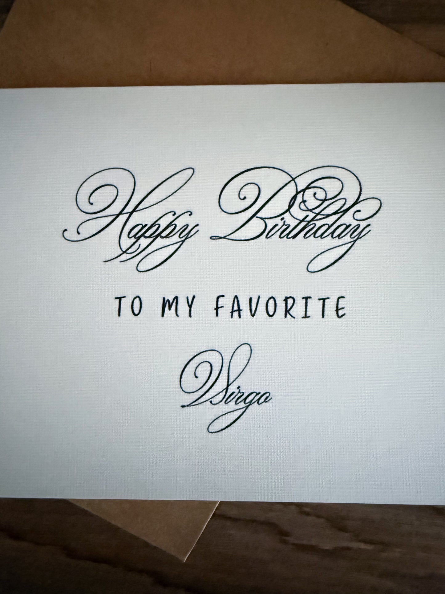 Virgo Birthday Card Greeting Card (scroll)
