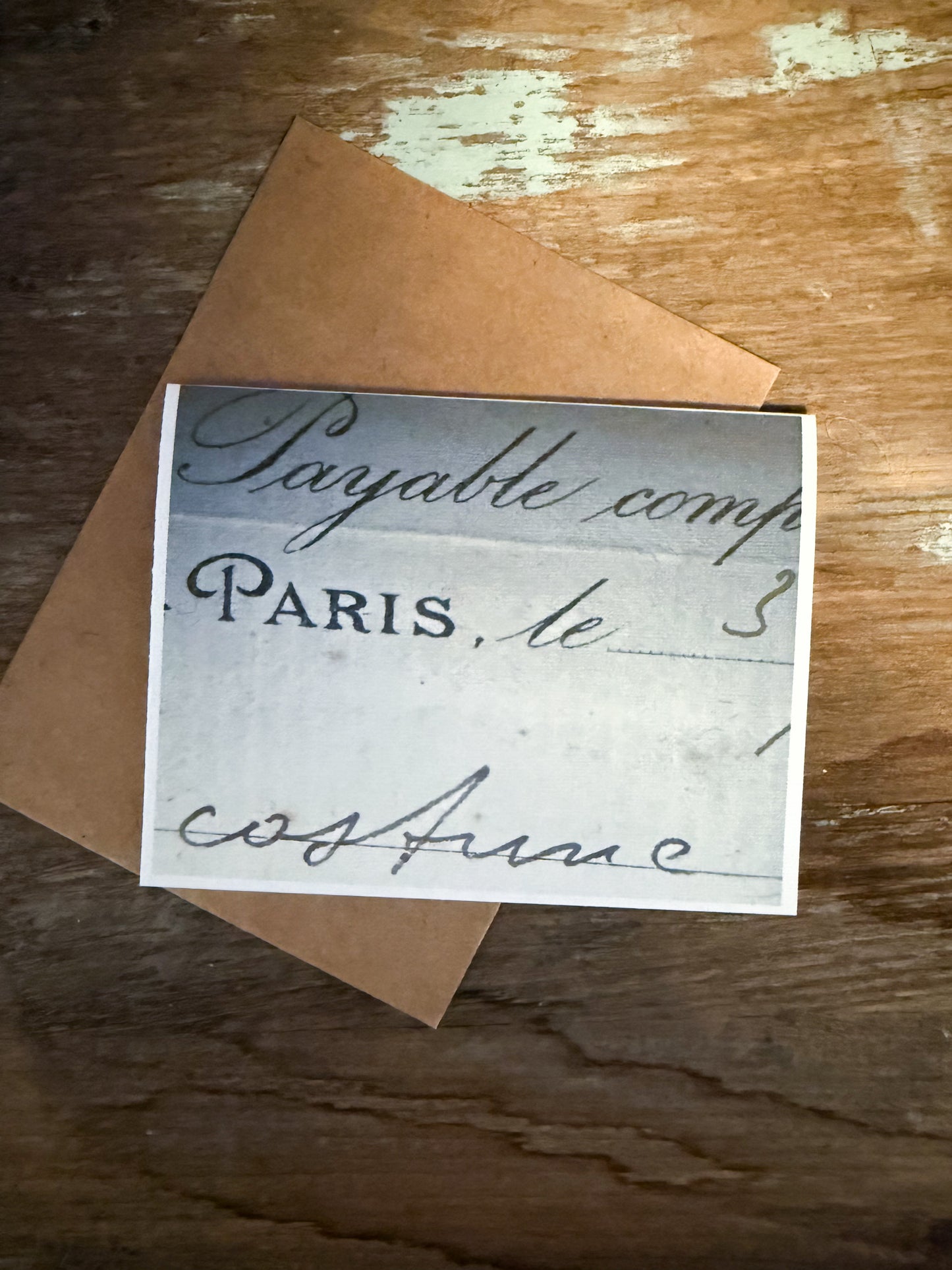 Vintage French Letter Greeting Card