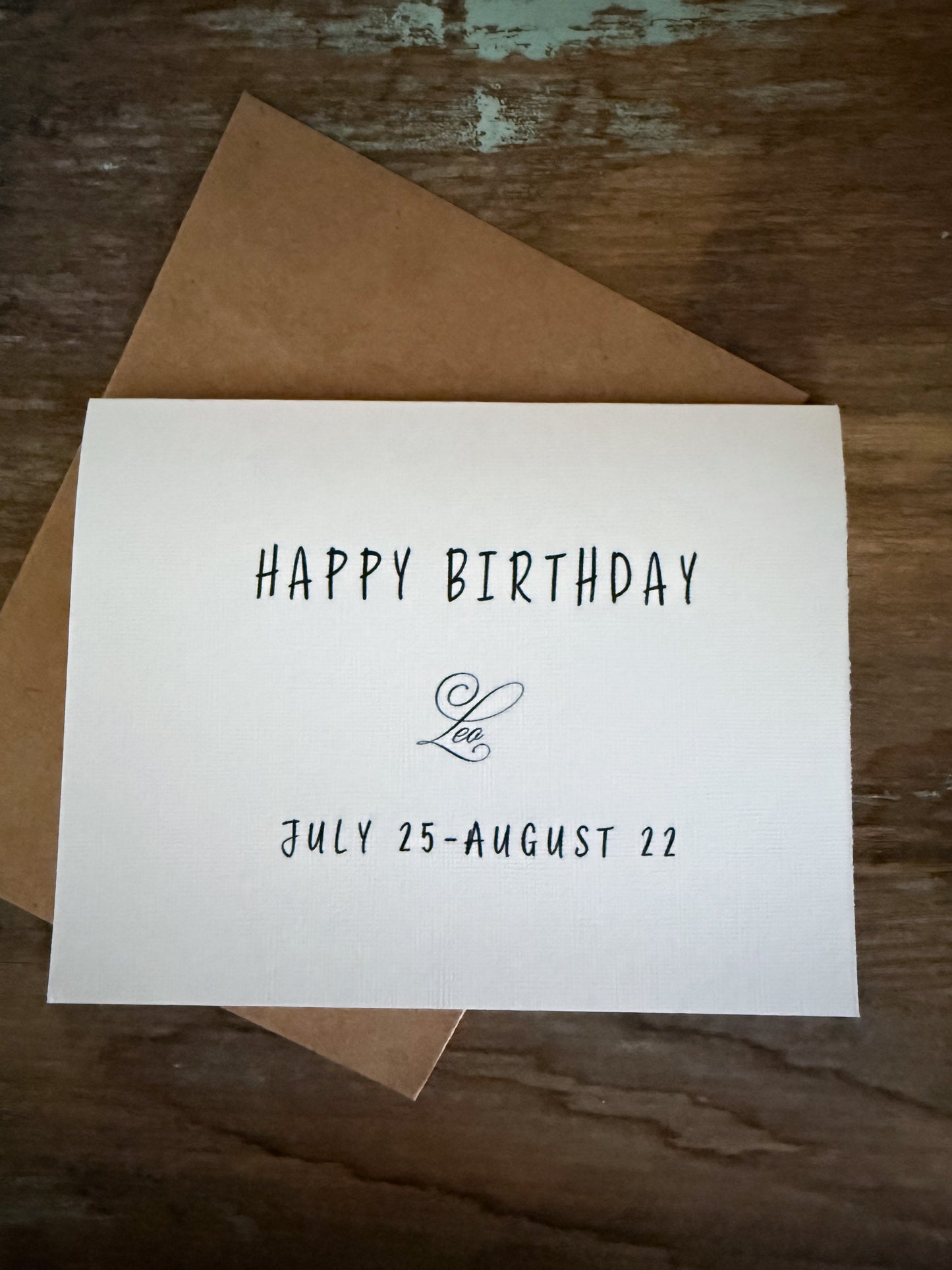 Happy Birthday Leo Greeting Card