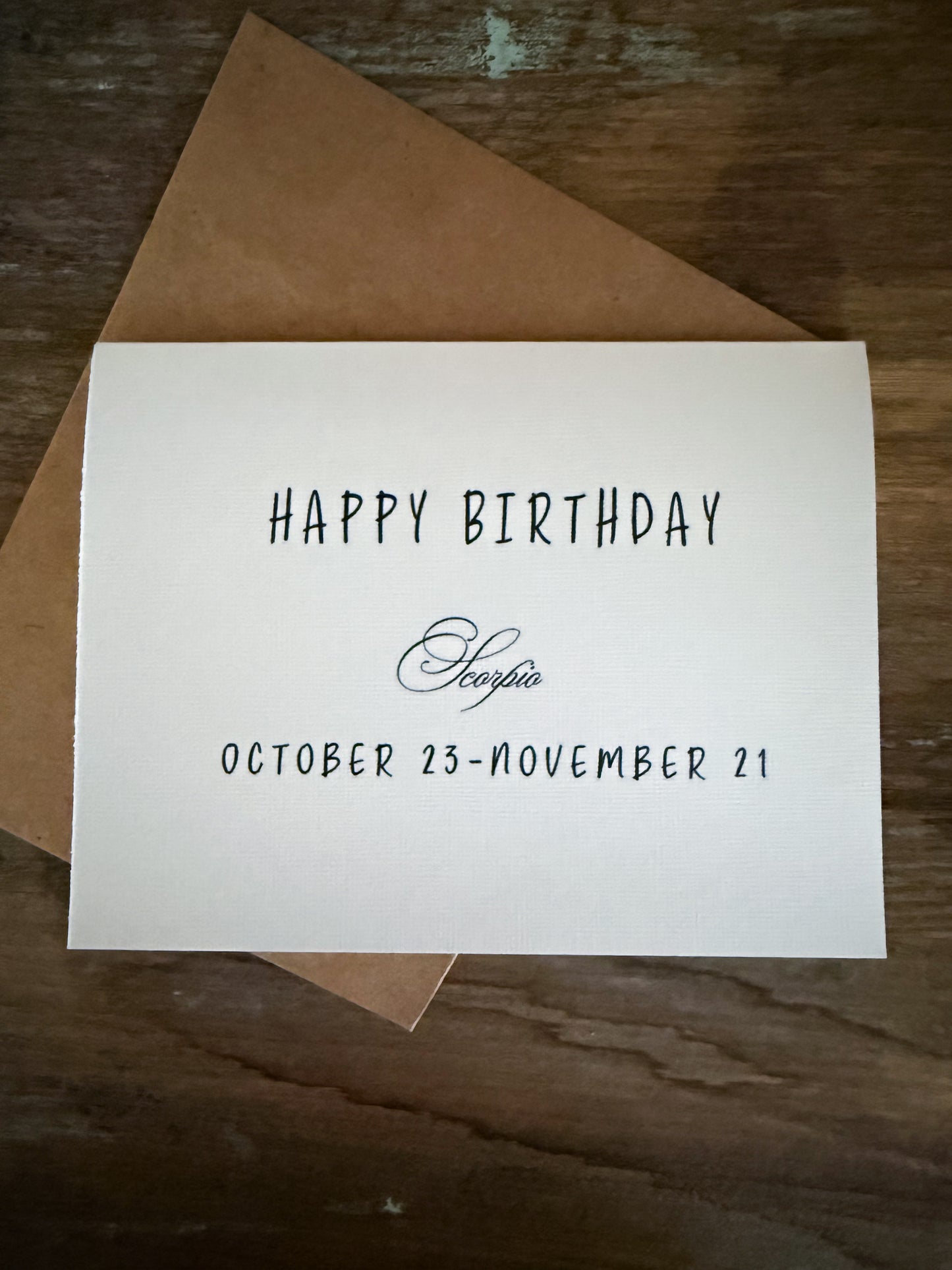 Happy Birthday Scorpio Greeting Card
