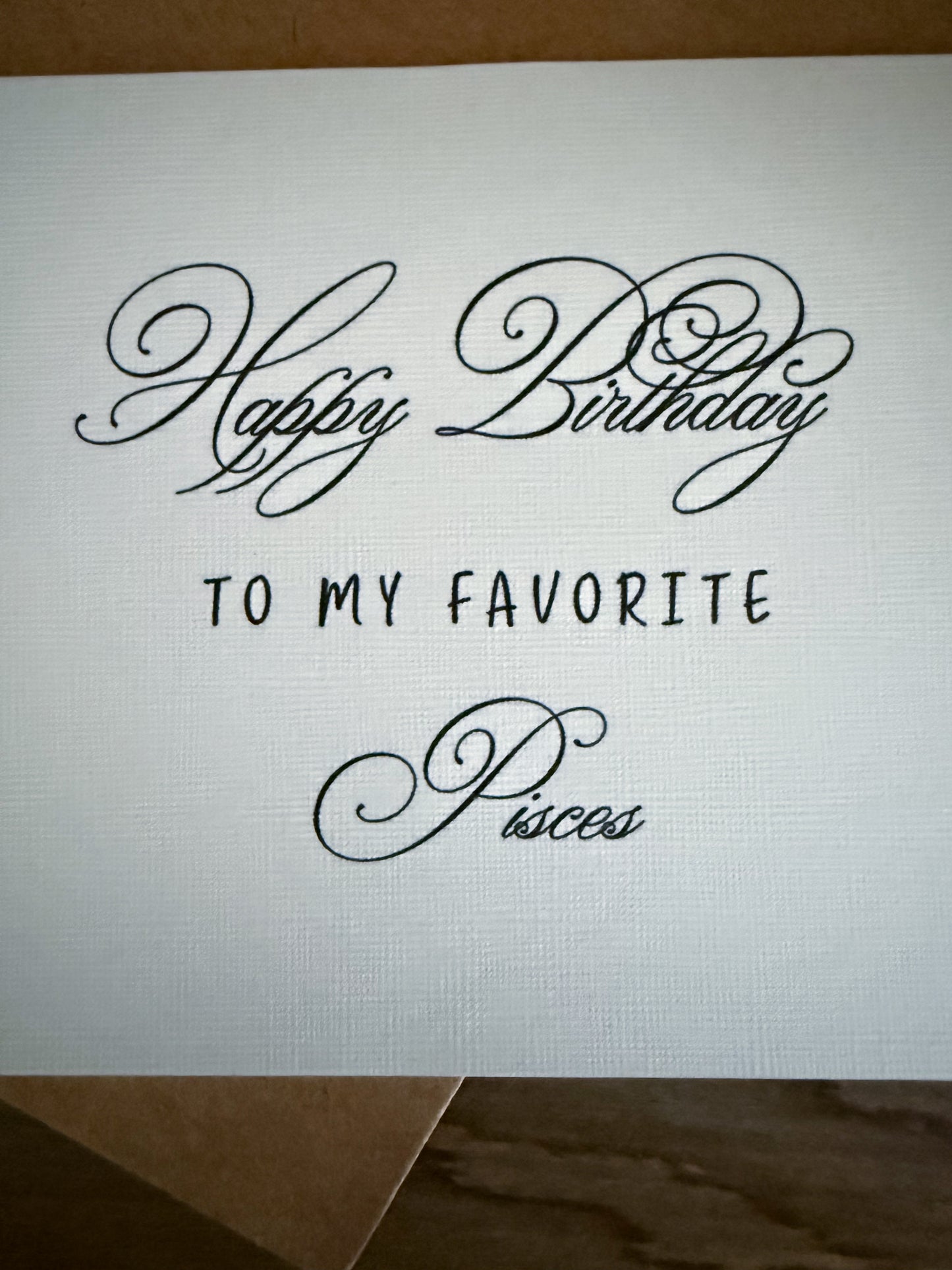 Pisces Birthday Card Greeting Card (scroll)