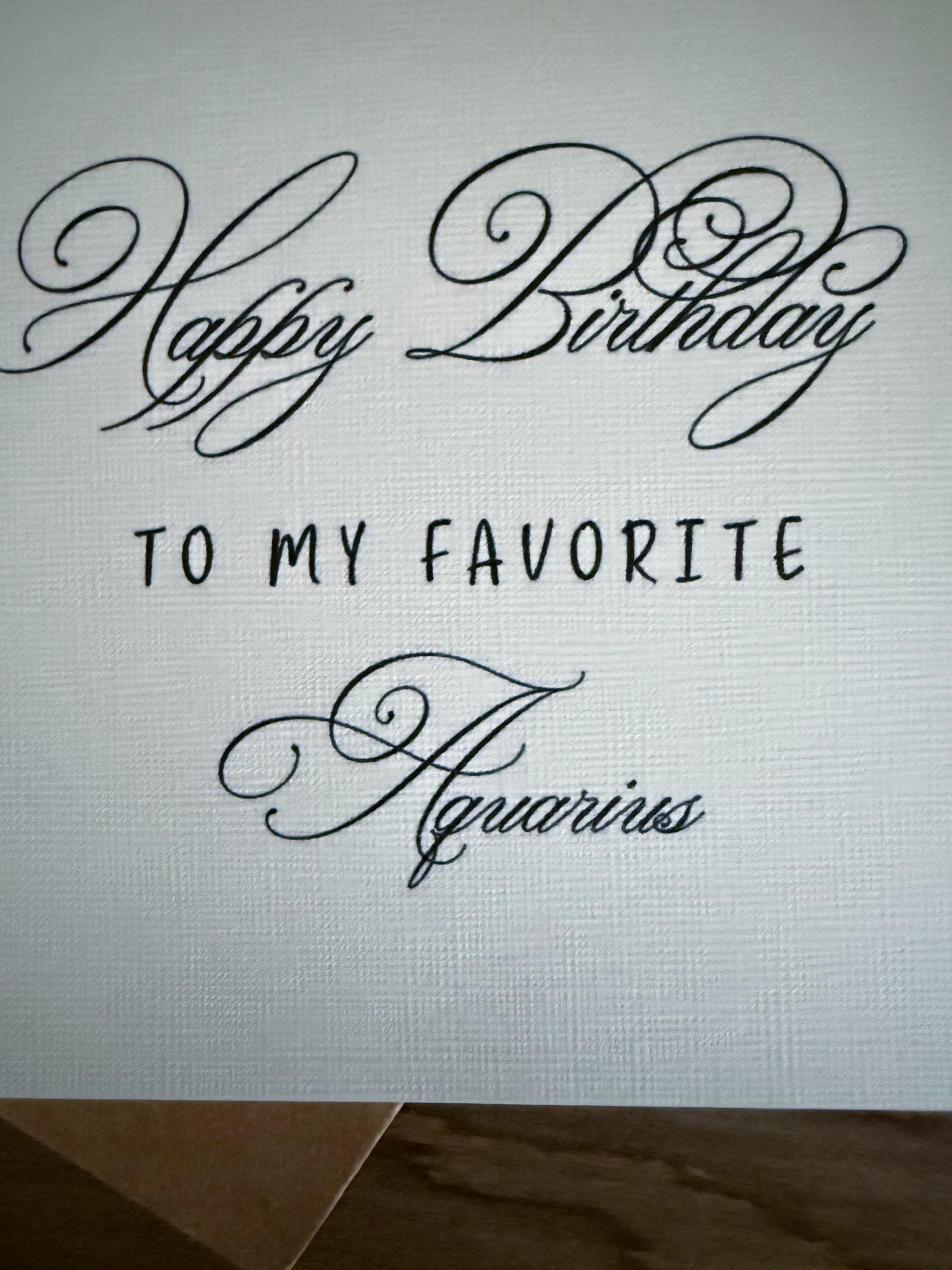 Aquarius Birthday Card Greeting Card (scroll)