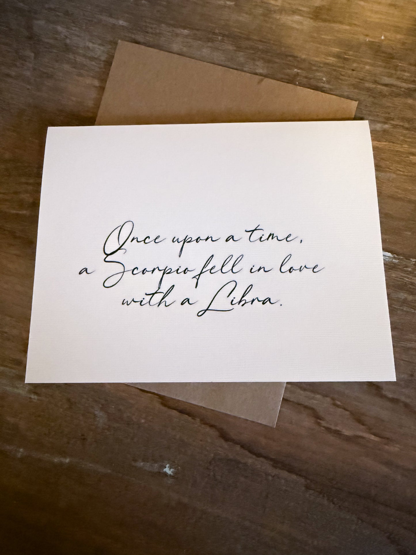 Scorpio Loves Libra (Cursive)