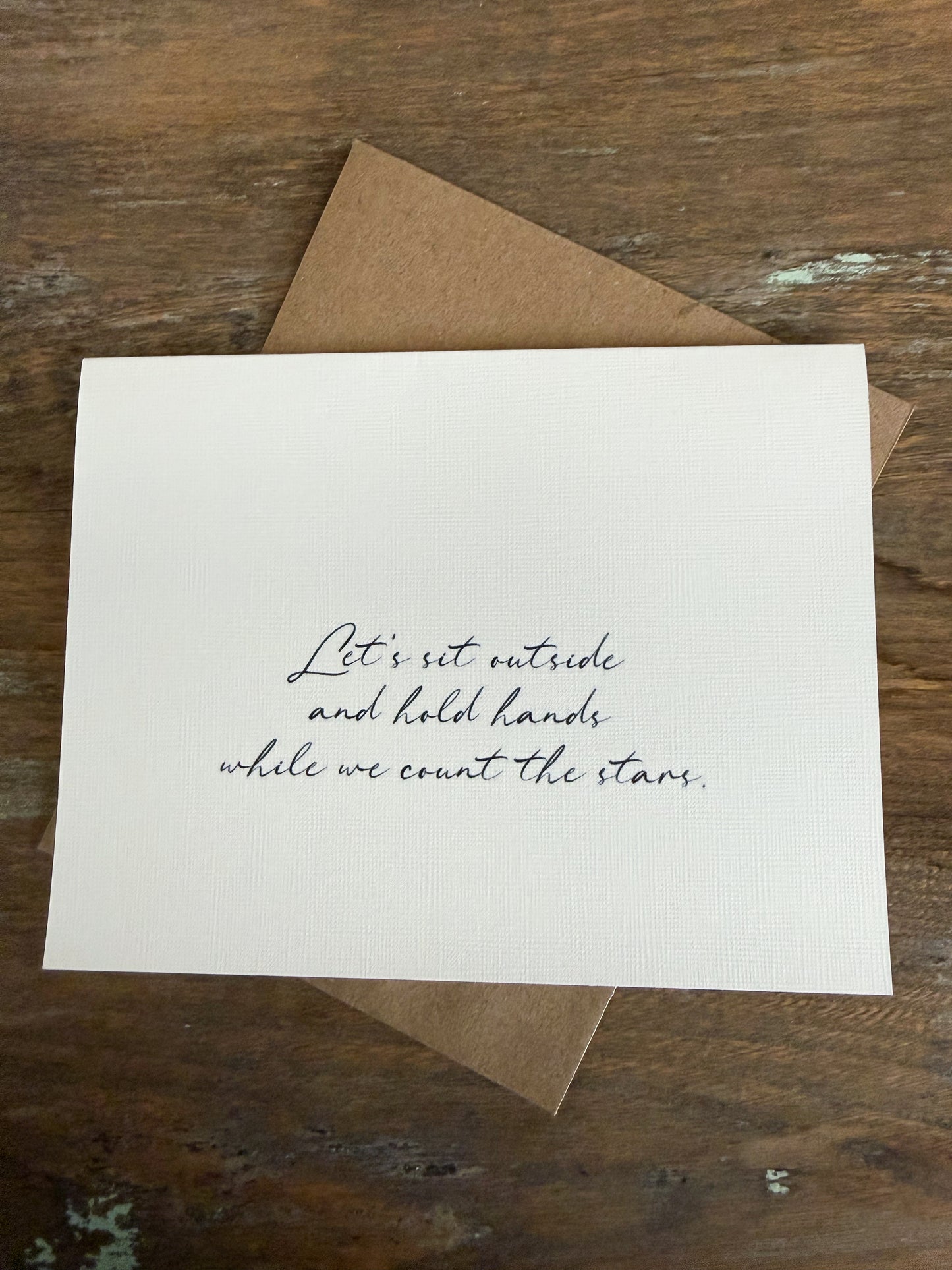 Let’s Sit Outside And Hold Hands While We Count The Stars Greeting Card