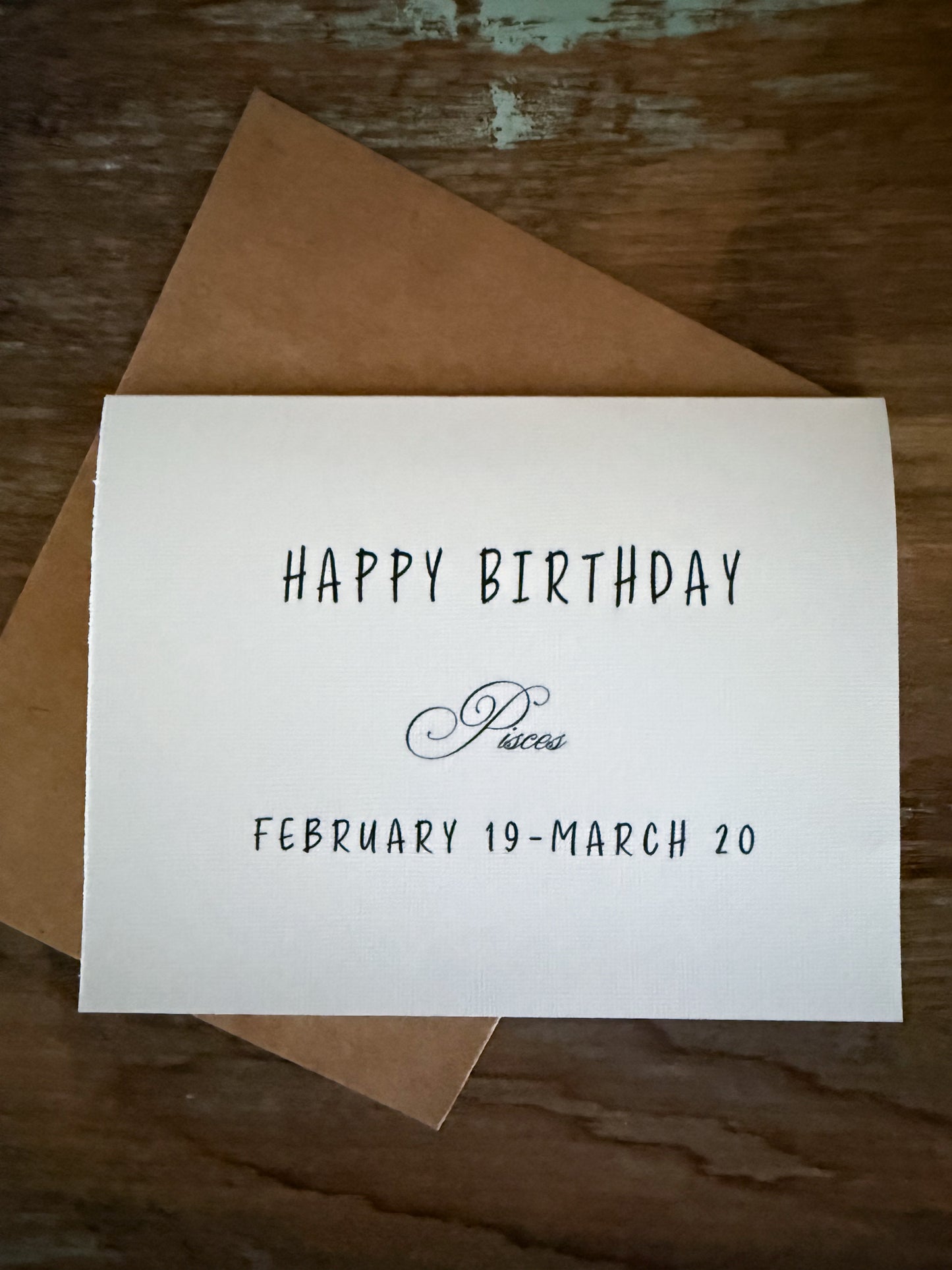 Happy Birthday Pisces Greeting Card