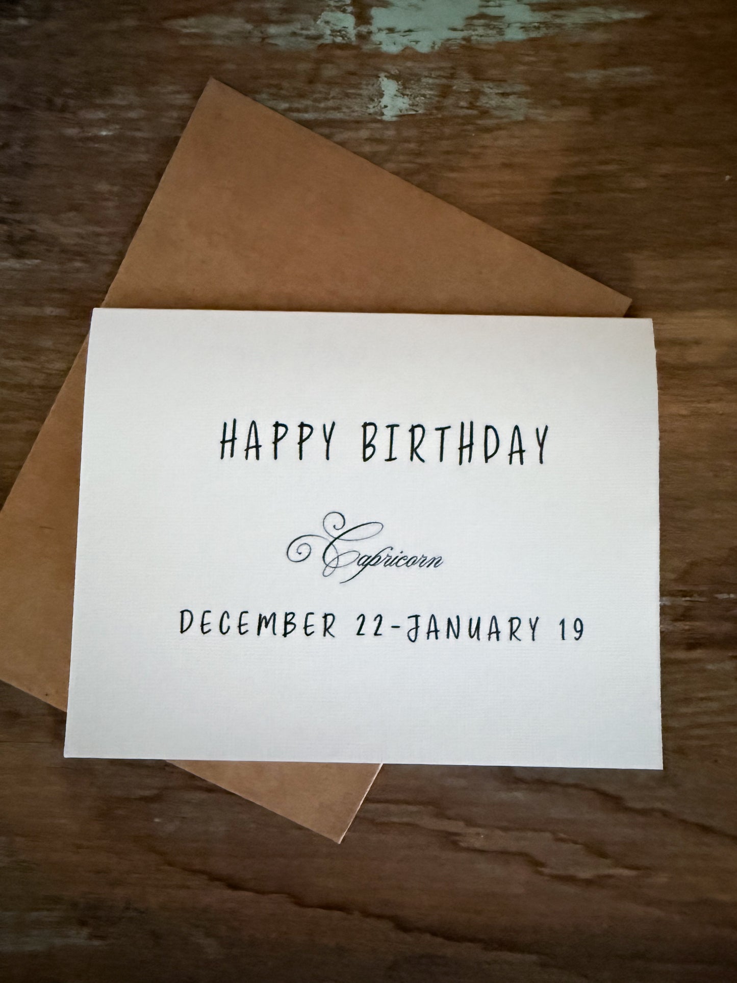 Happy Birthday Capricorn Greeting Card