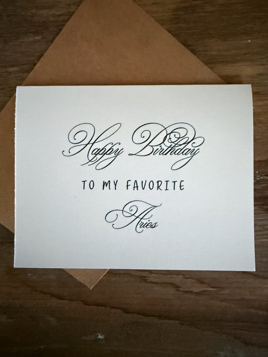 Aries Birthday Card Greeting Card (scroll)
