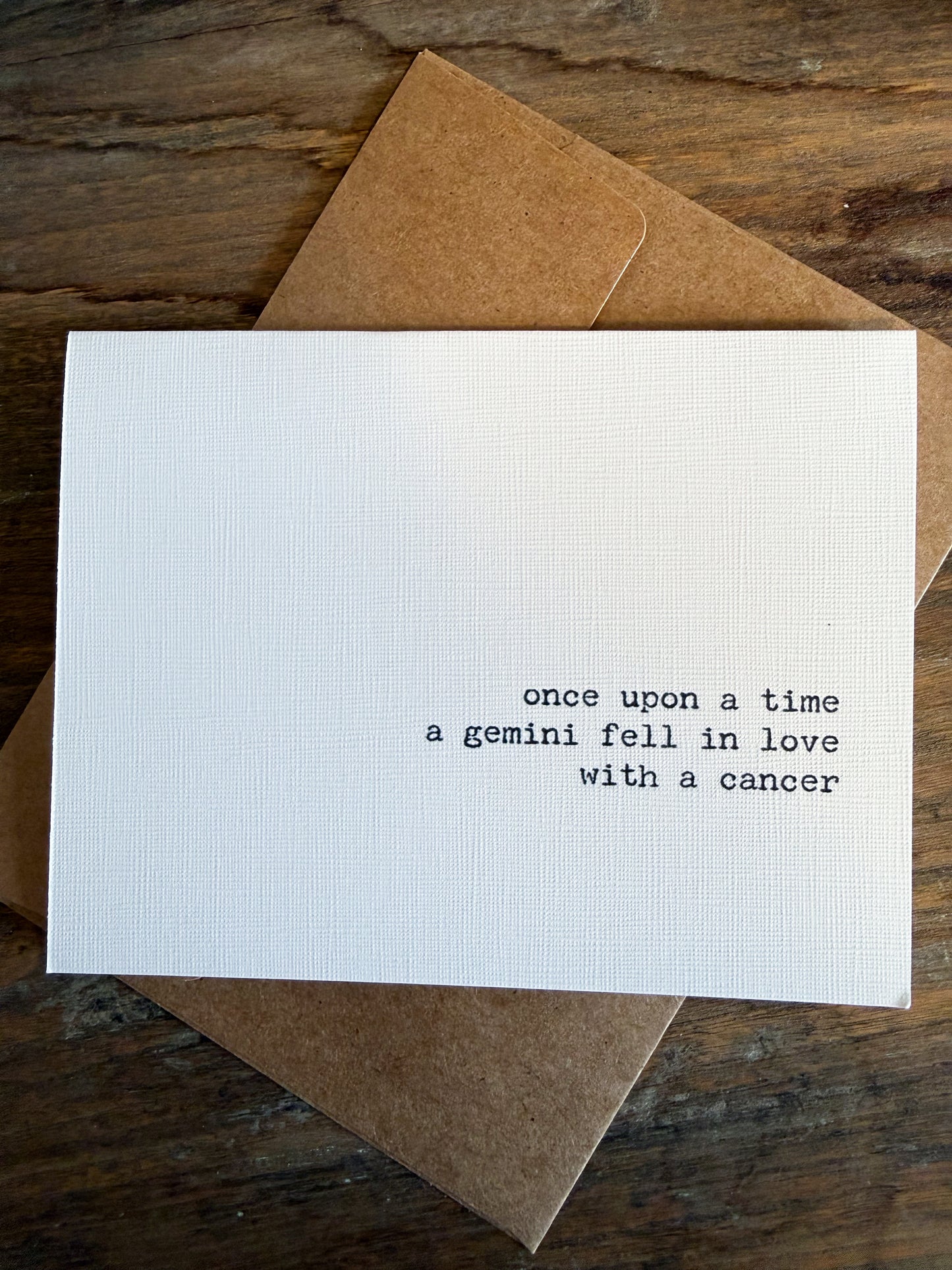 Gemini fell in love with a Cancer