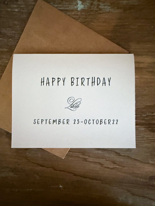 Happy Birthday Libra Greeting Card