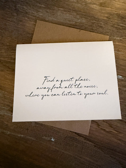 Find A Quiet Place Away From All The Noise Greeting Card