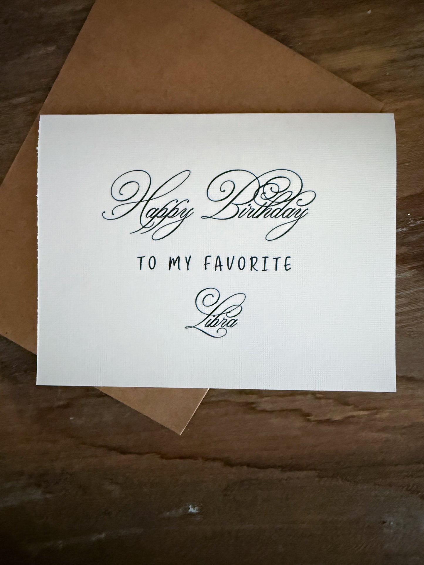 Libra Birthday Card Greeting Card (scroll)