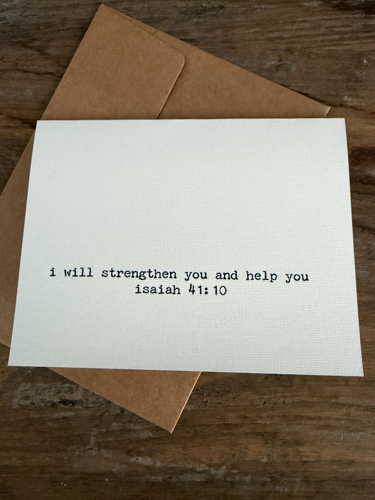 I Will Strengthen You And Help You