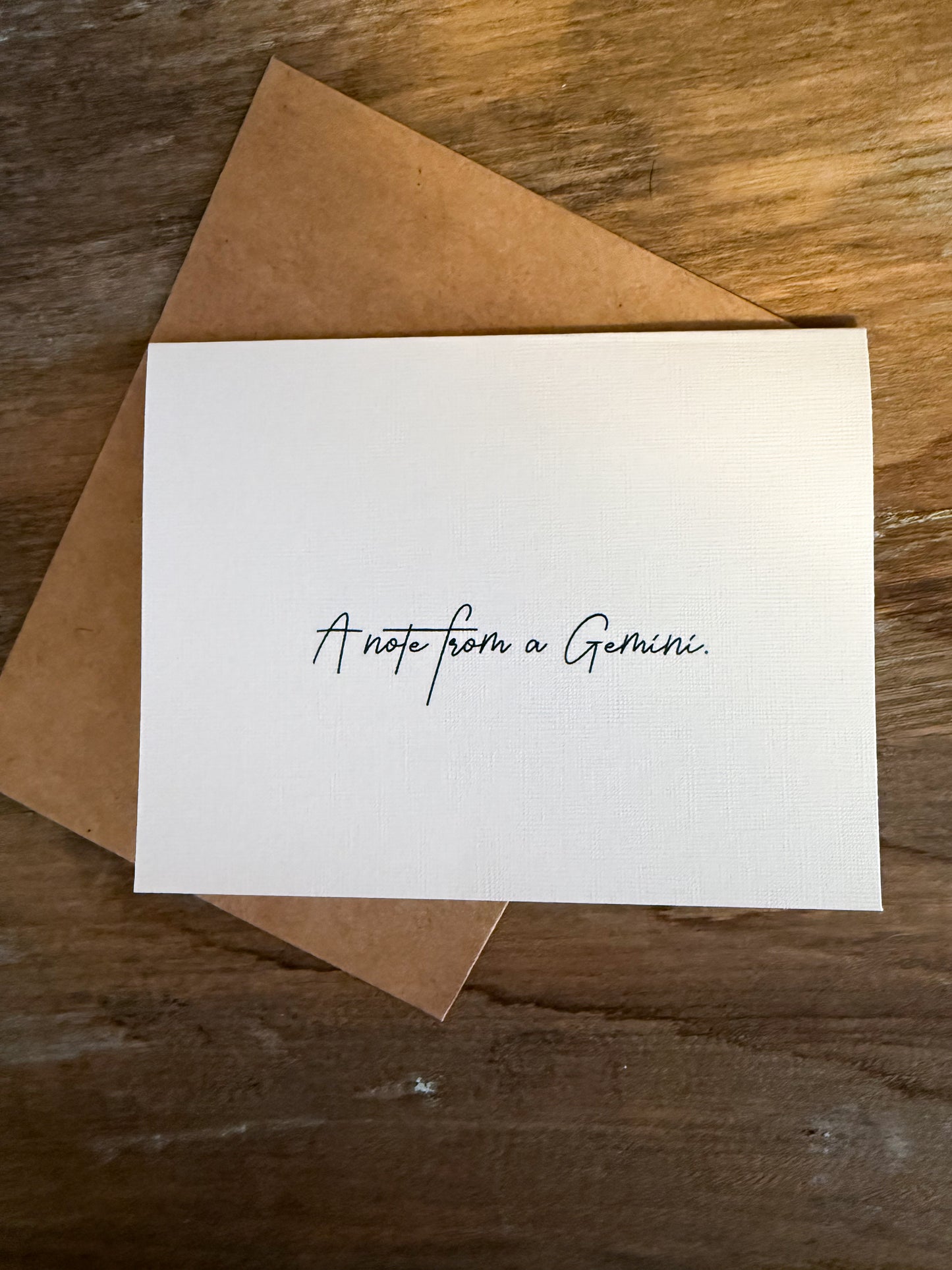 A Note From A Gemini Greeting Card (Cali)