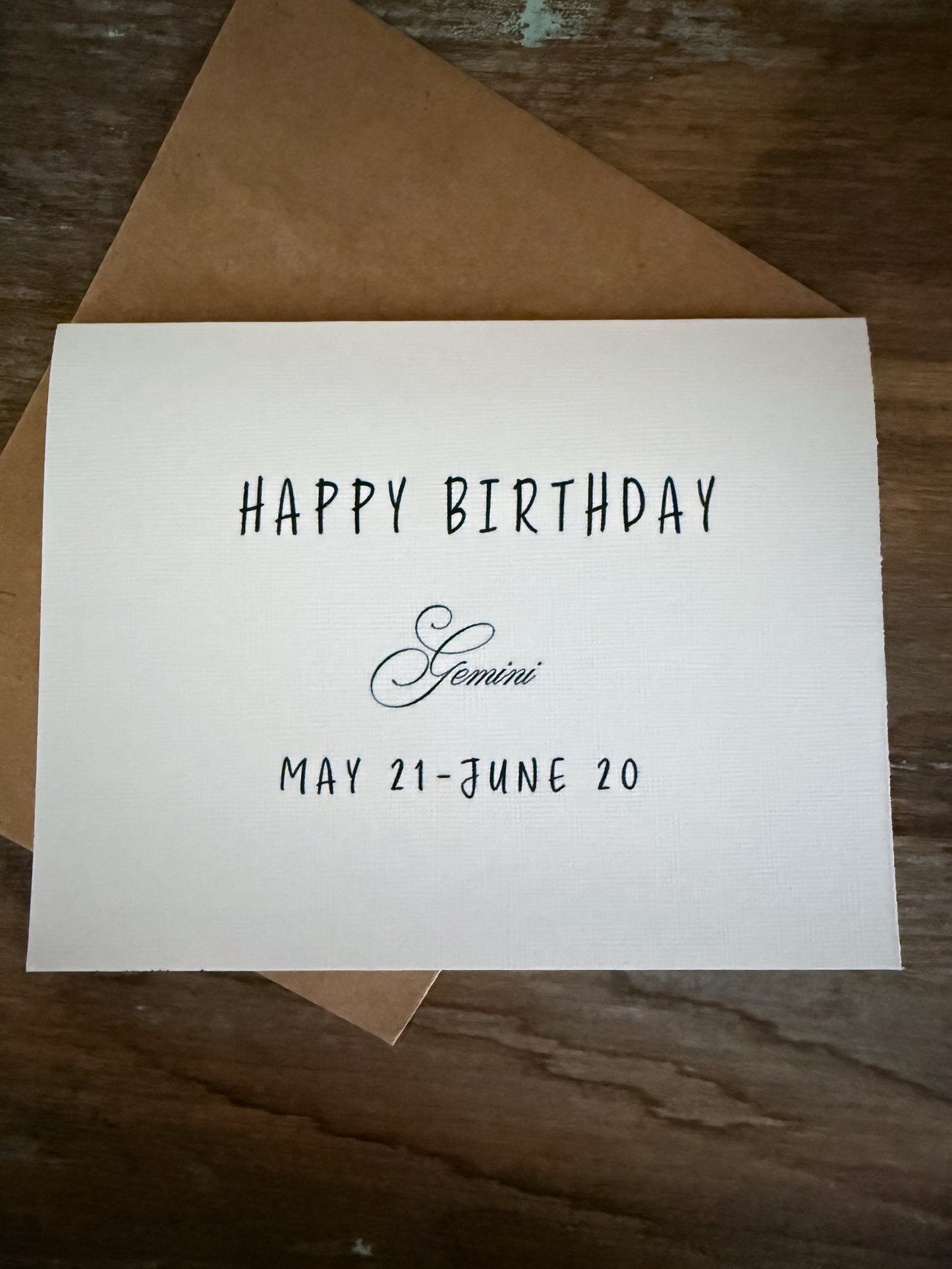 Happy Birthday Gemini Greeting Card
