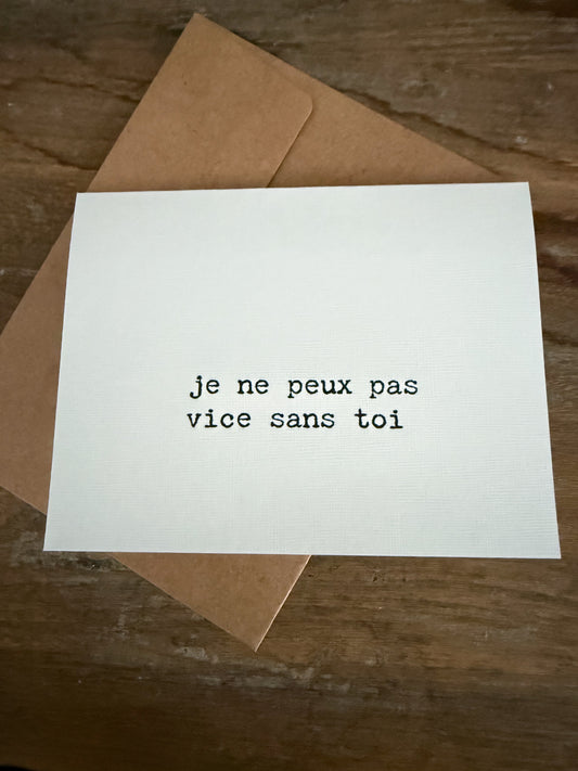 Je Ne Peux Pas Vice Sans Toi