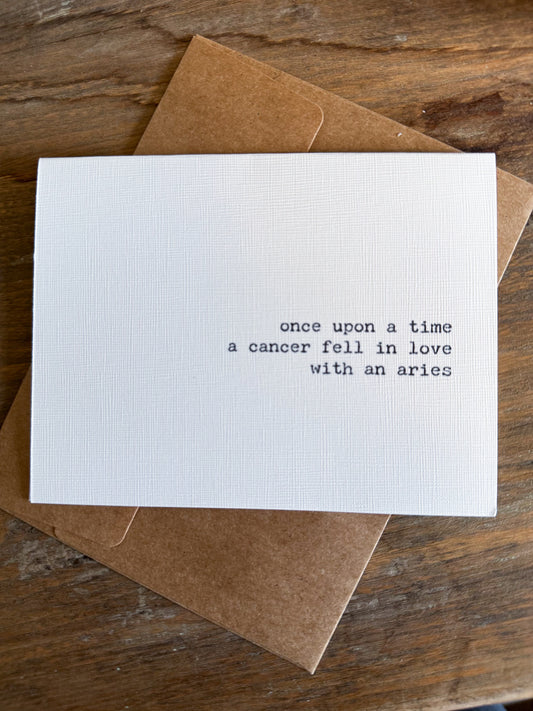 A Cancer fell in love with an Aries