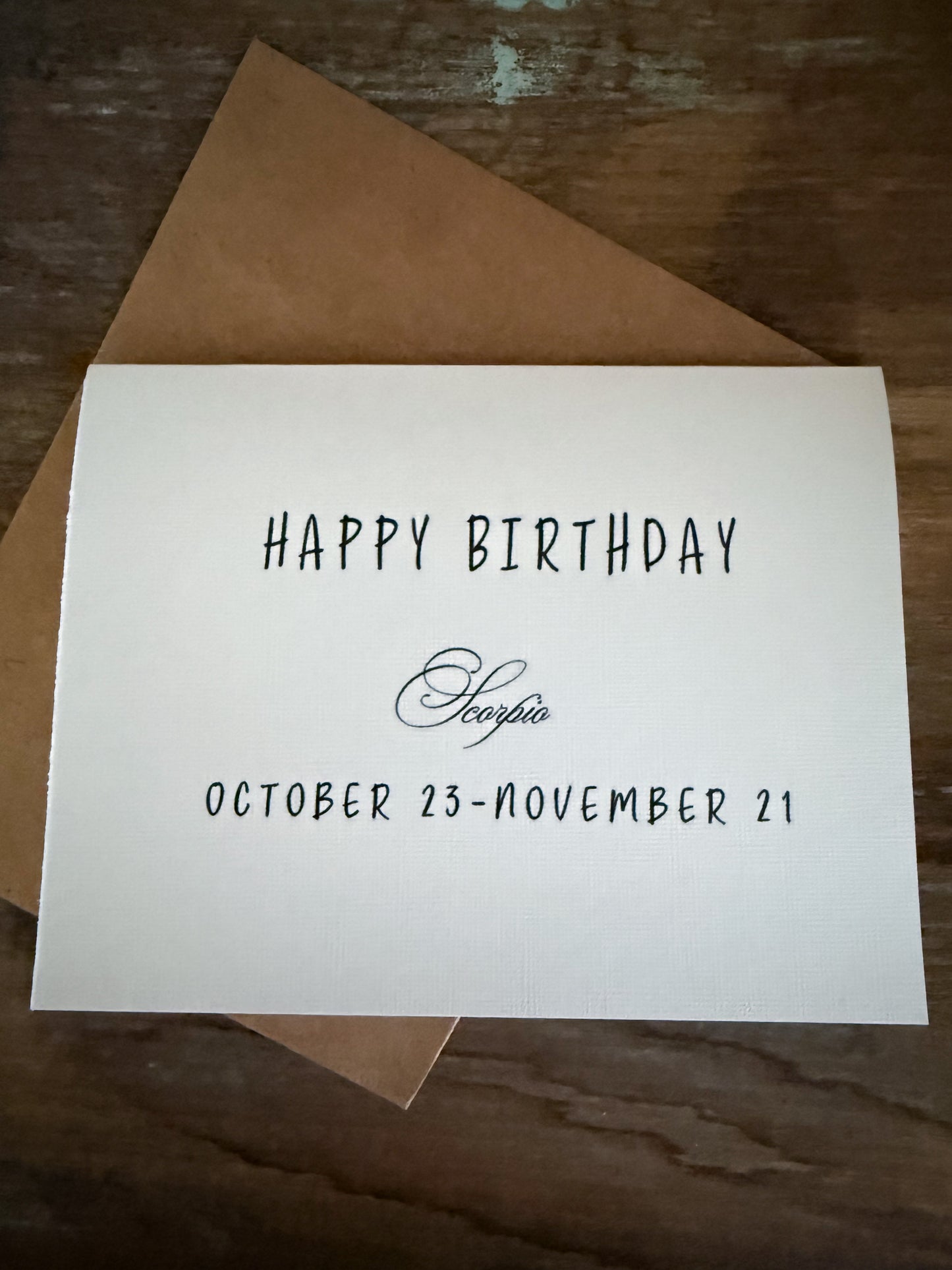 Happy Birthday Scorpio Greeting Card
