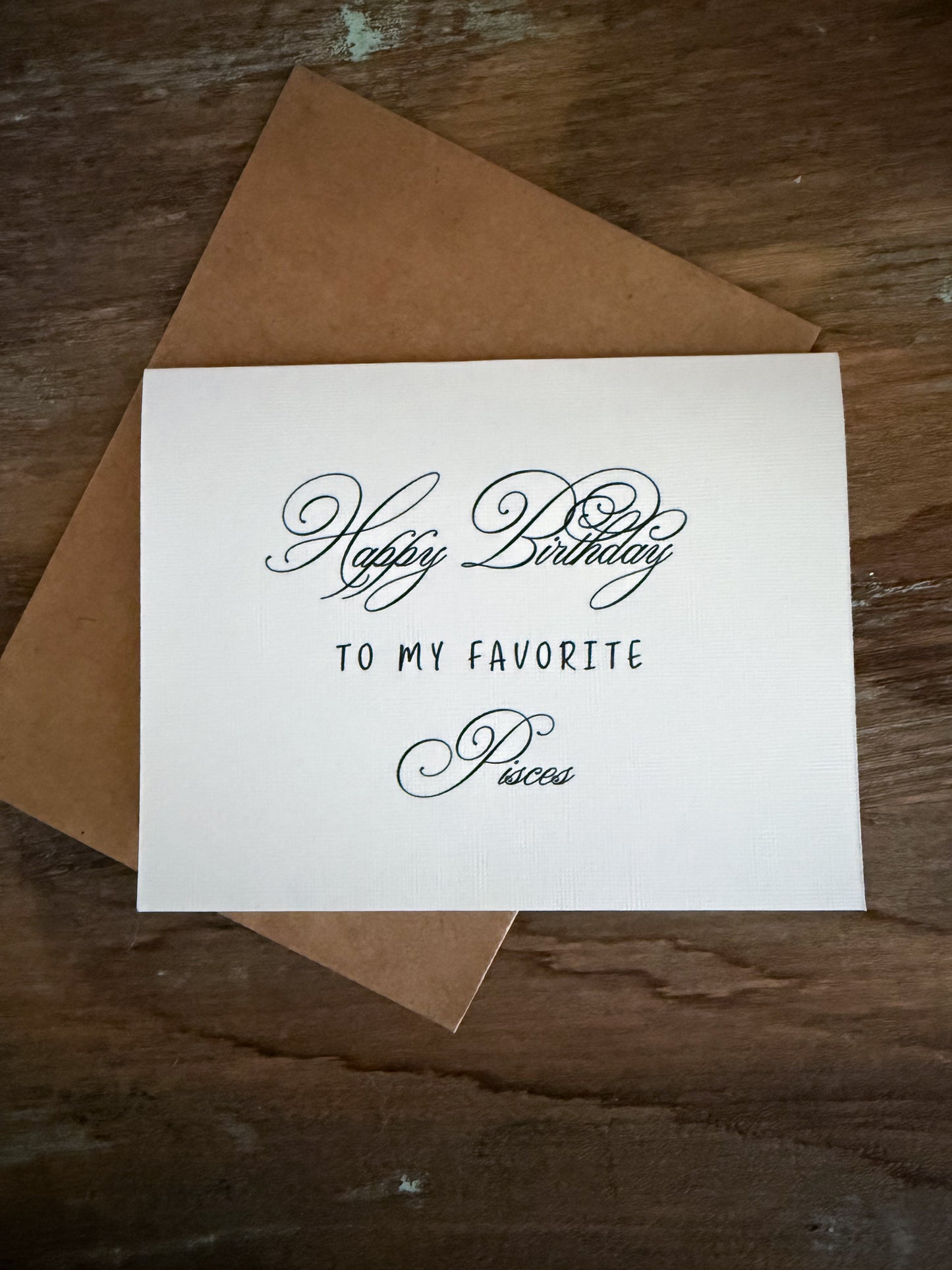 Pisces Birthday Card Greeting Card (scroll)