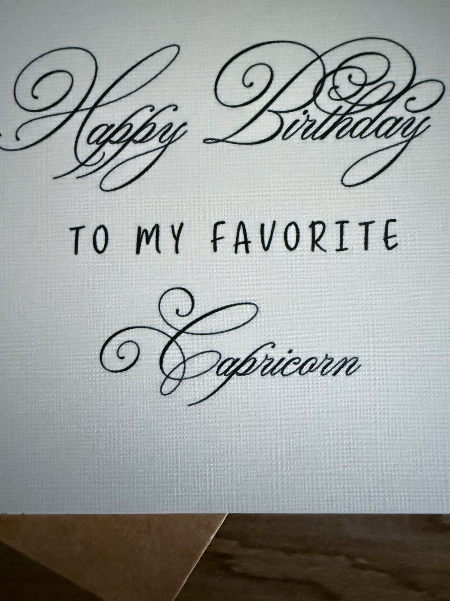 Capricorn Birthday Card Greeting Card (scroll)