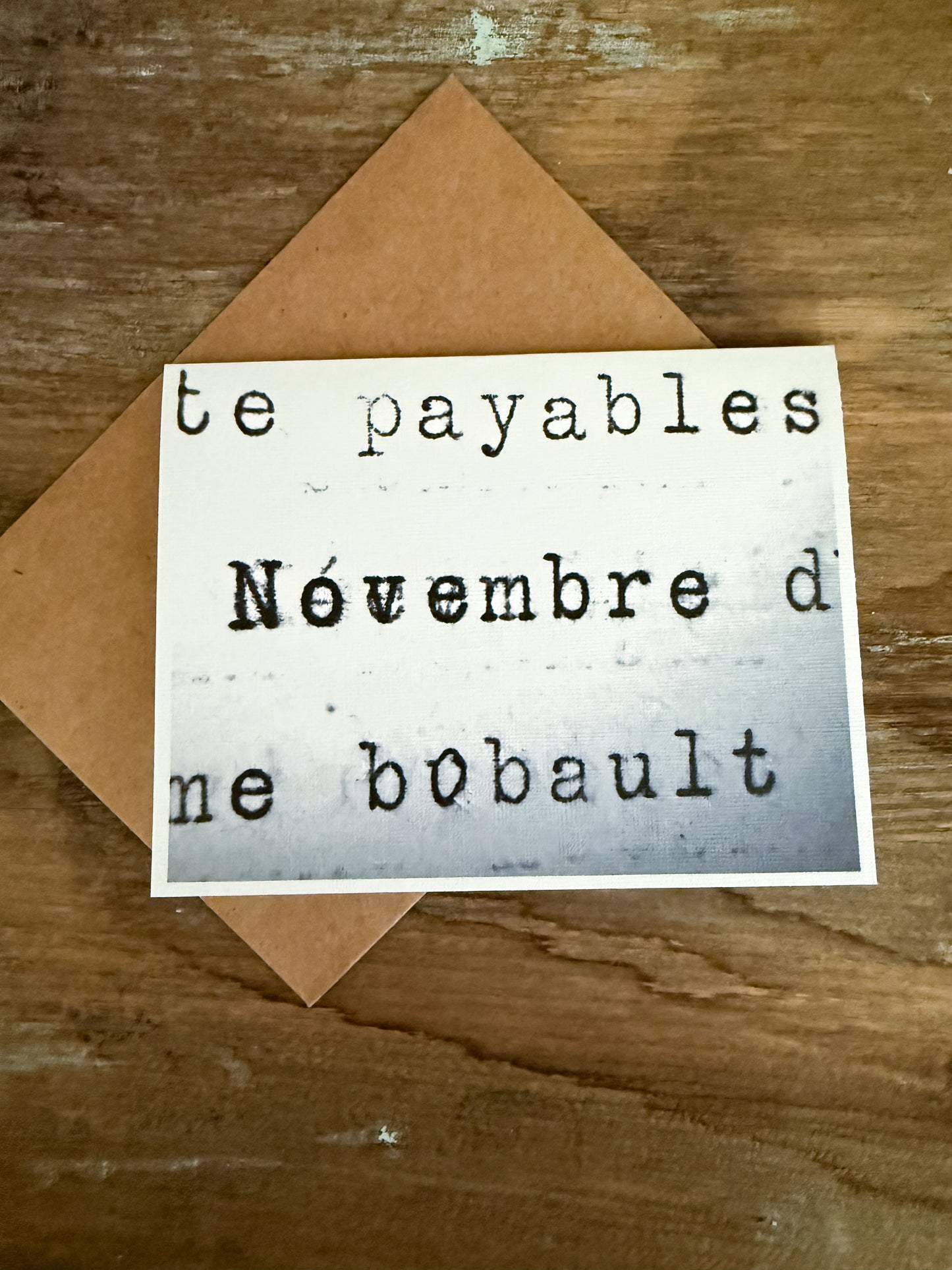 Vintage French November Greeting Card