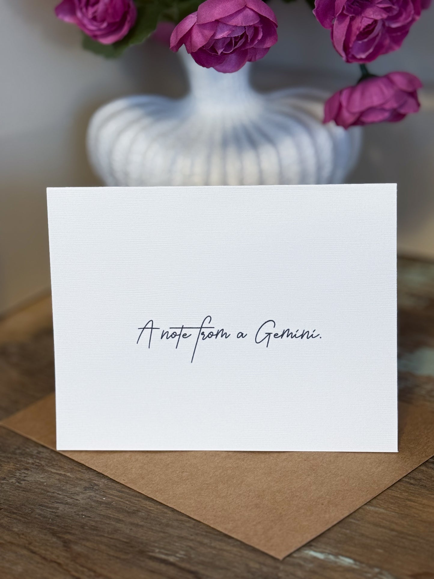 A Note From A Gemini Greeting Card (Cali)
