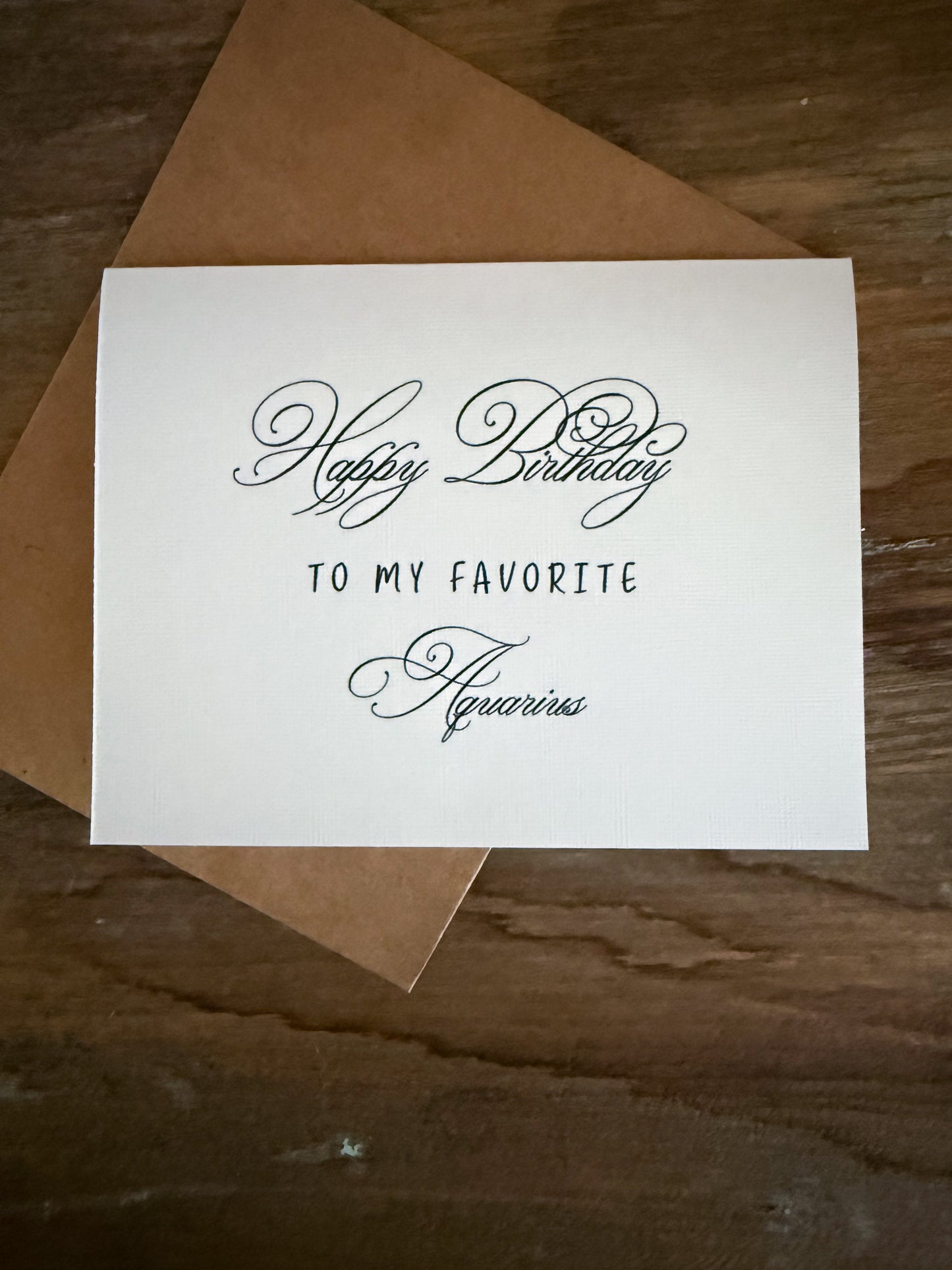 Aquarius Birthday Card Greeting Card (scroll)