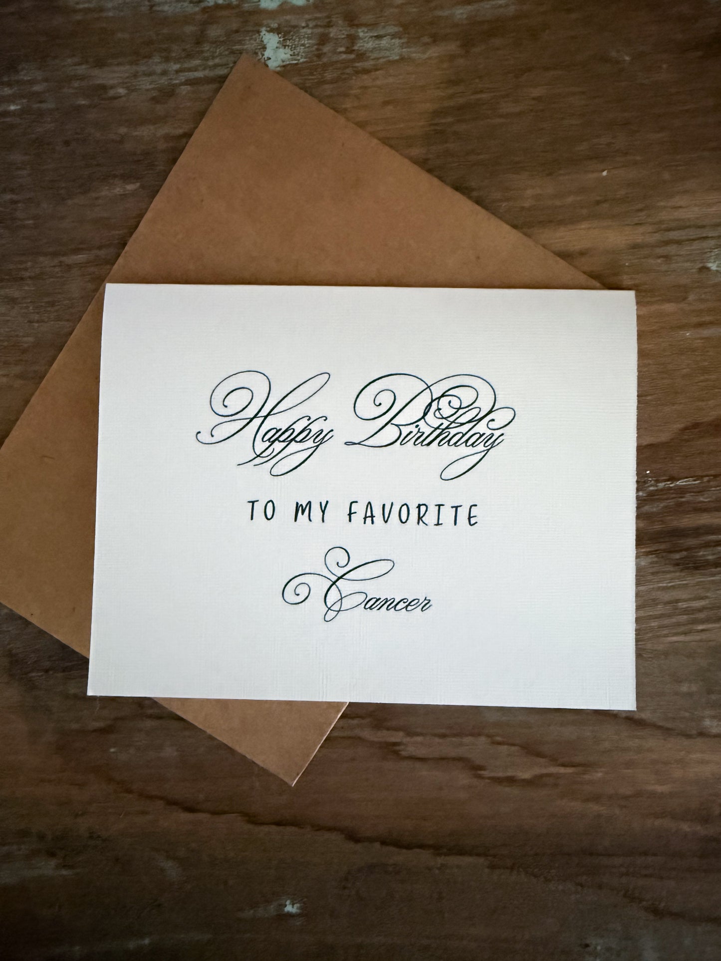 Cancer Birthday Card Greeting Card (scroll)