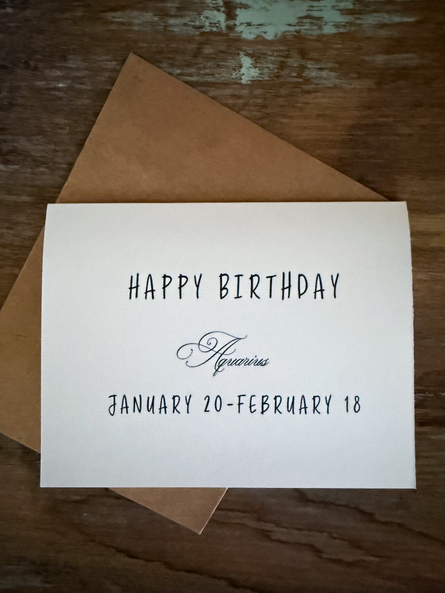 Happy Birthday Aquarius Greeting Card