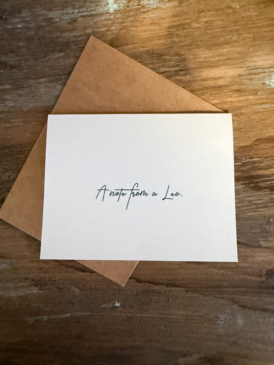 A Note From A Leo Greeting Card (Cali)