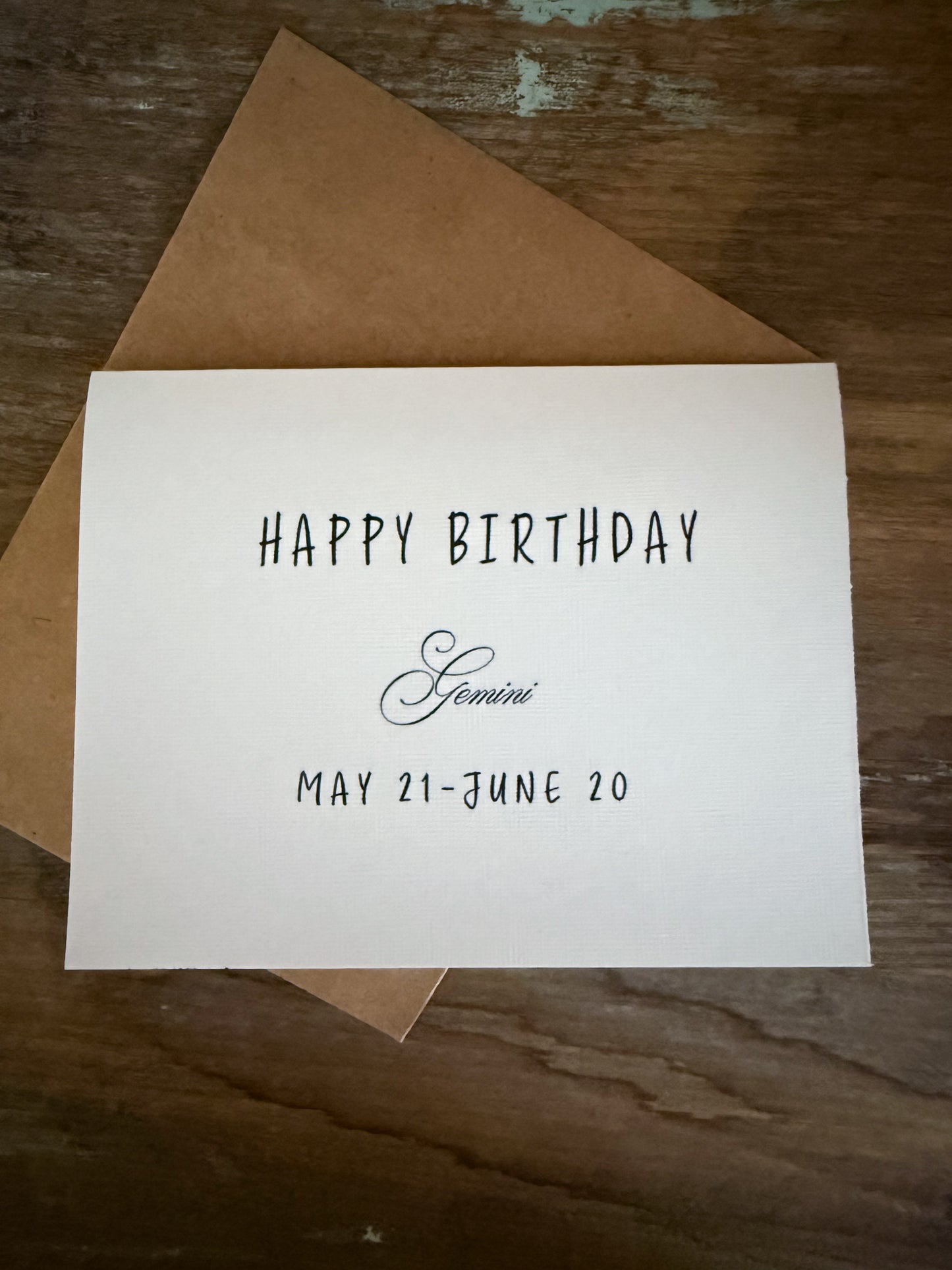 Happy Birthday Gemini Greeting Card