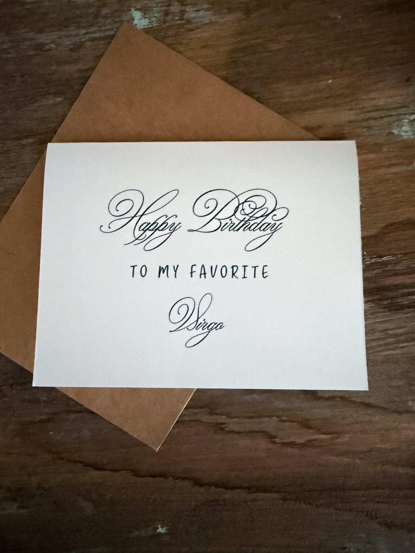 Virgo Birthday Card Greeting Card (scroll)