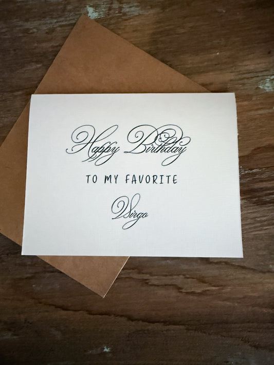 Virgo Birthday Card Greeting Card (scroll)