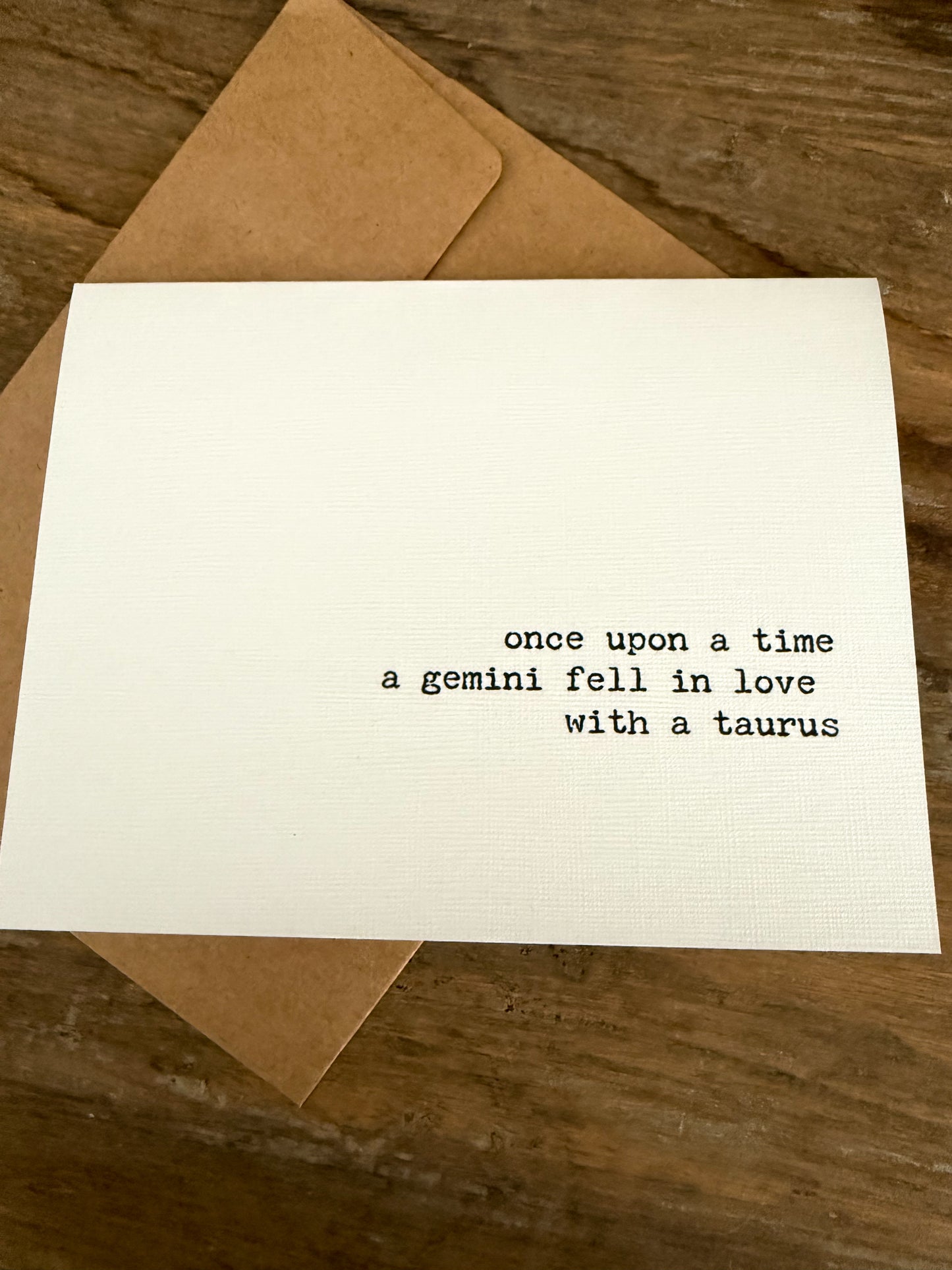 Gemini fell in love with a taurus