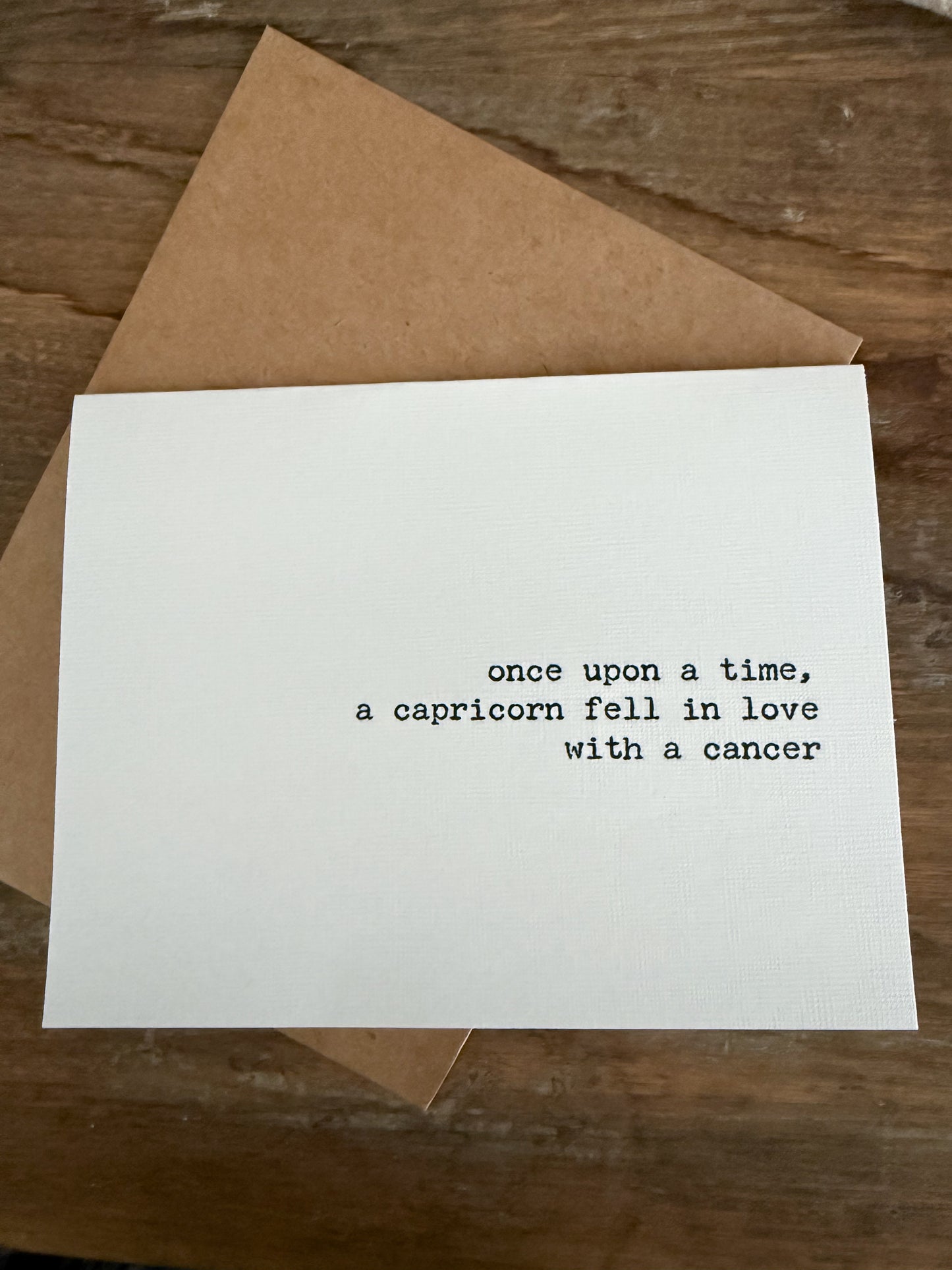 Capricorn fell in love with a Cancer