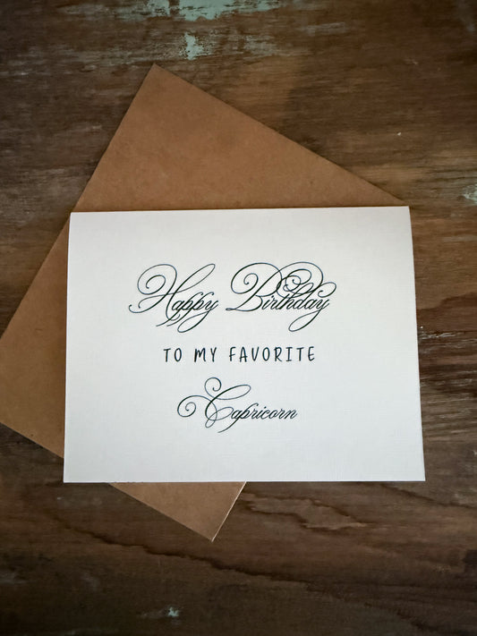 Capricorn Birthday Card Greeting Card (scroll)