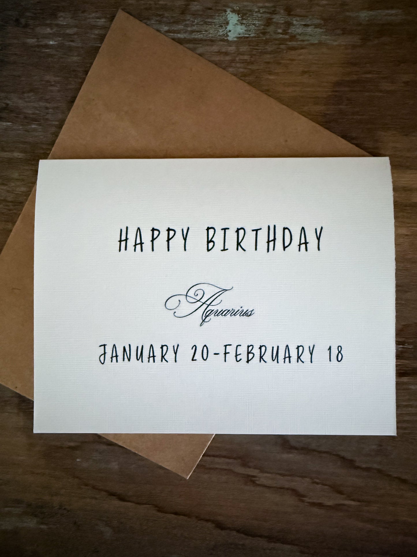 Happy Birthday Aquarius Greeting Card