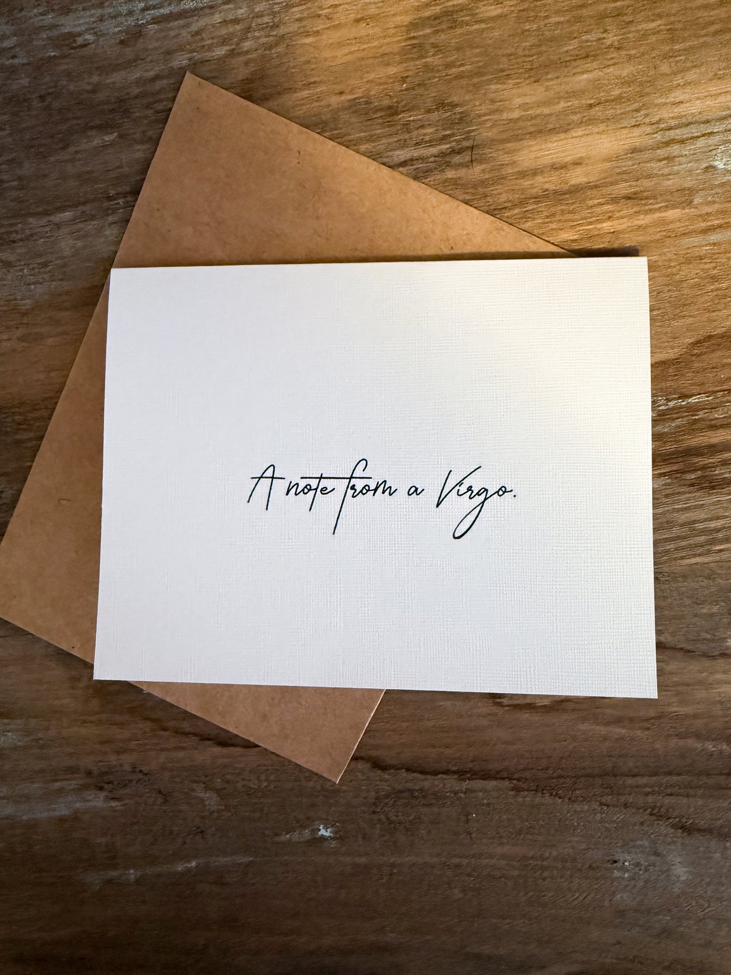 A Note From A Virgo Greeting Card (Cali)