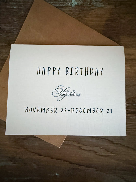 Happy Birthday Sagittarius Greeting Card