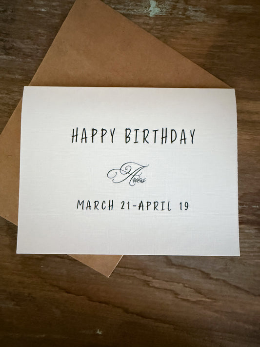 Happy Birthday Aries Greeting Card