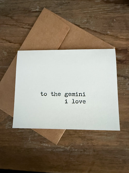 To The Gemini That I Love