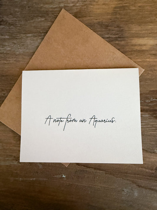 A Note From An Aquarius Greeting Card (Cali)