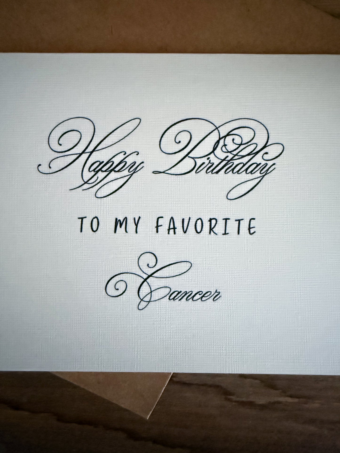 Cancer Birthday Card Greeting Card (scroll)