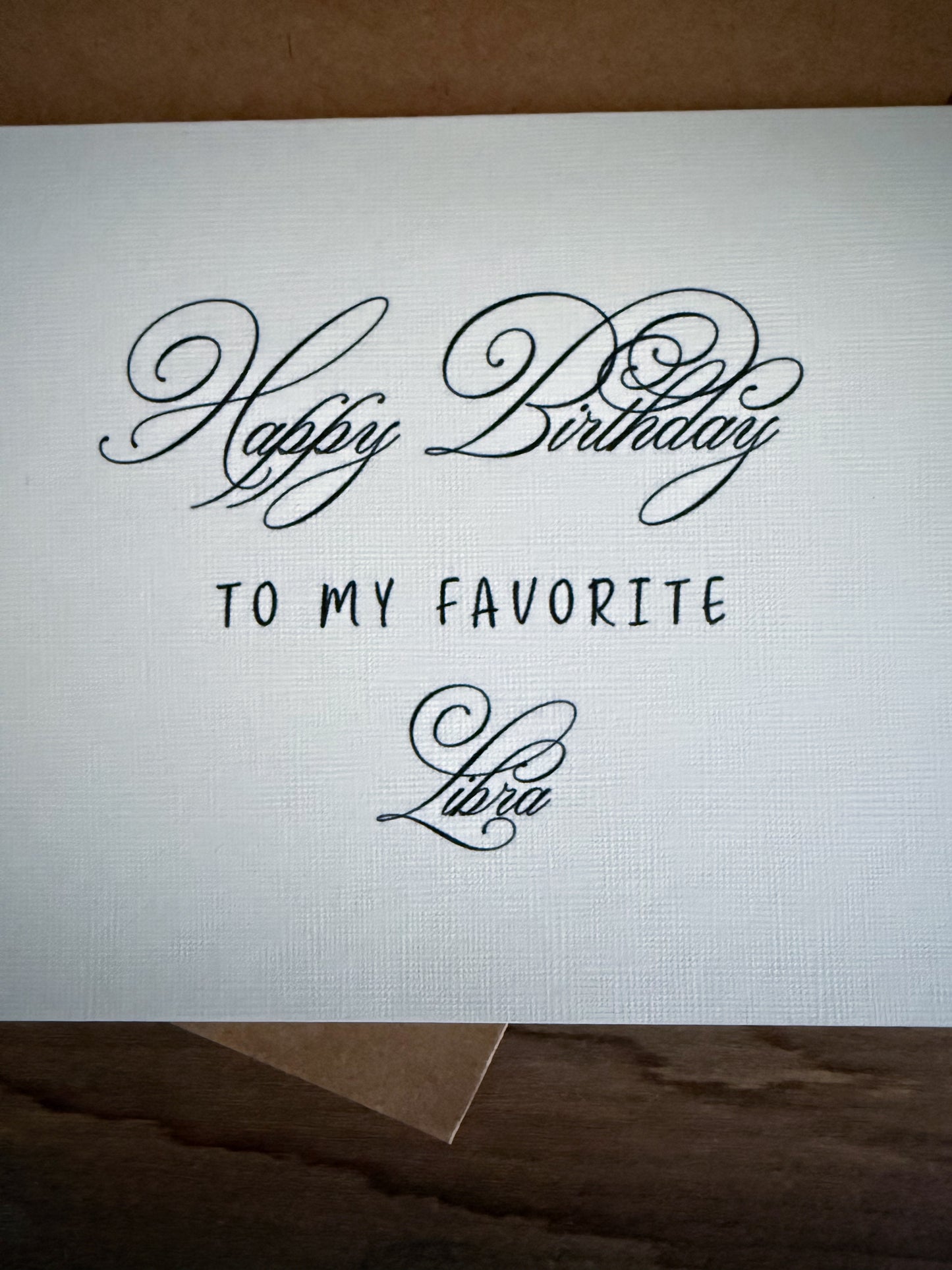 Libra Birthday Card Greeting Card (scroll)