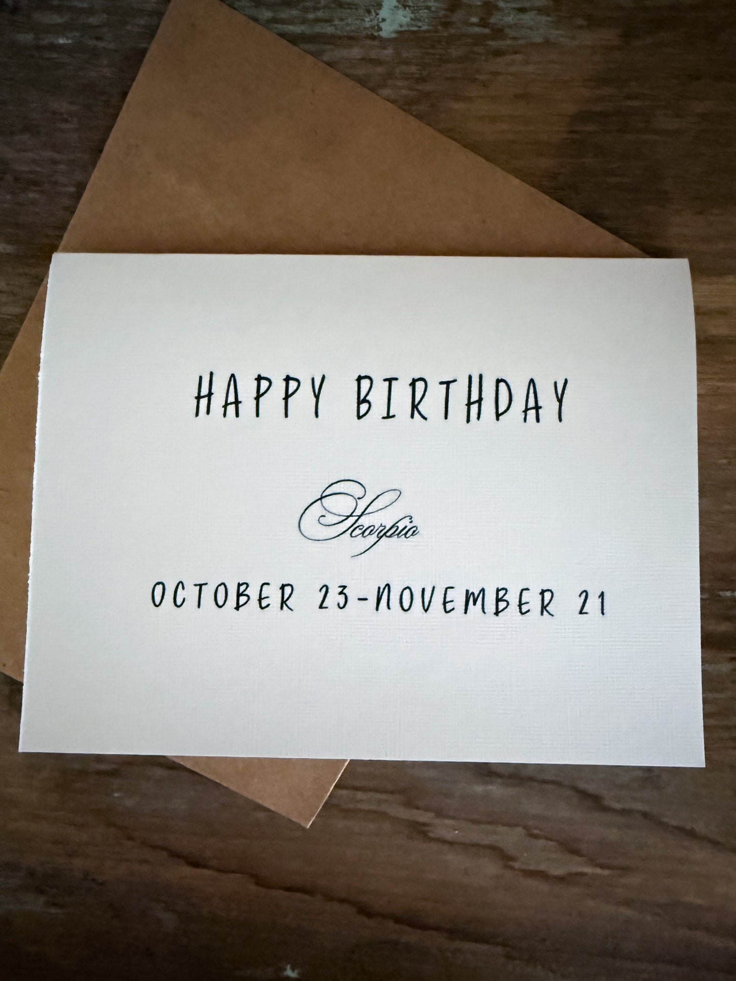 Happy Birthday Scorpio Greeting Card