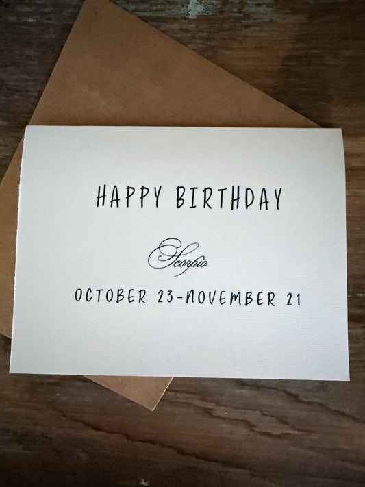 Happy Birthday Scorpio Greeting Card
