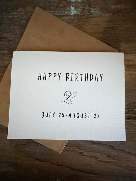 Happy Birthday Leo Greeting Card