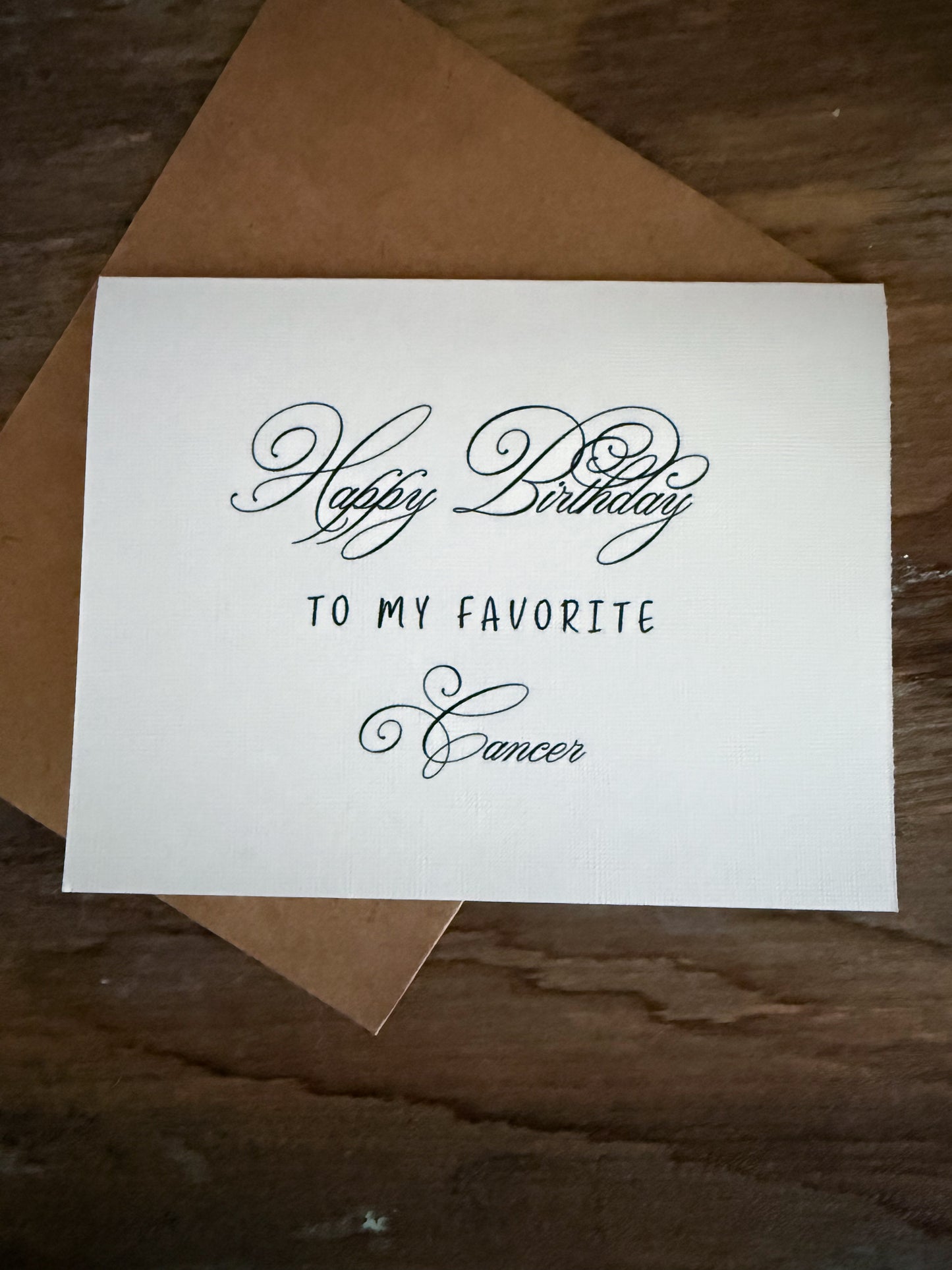 Cancer Birthday Card Greeting Card (scroll)