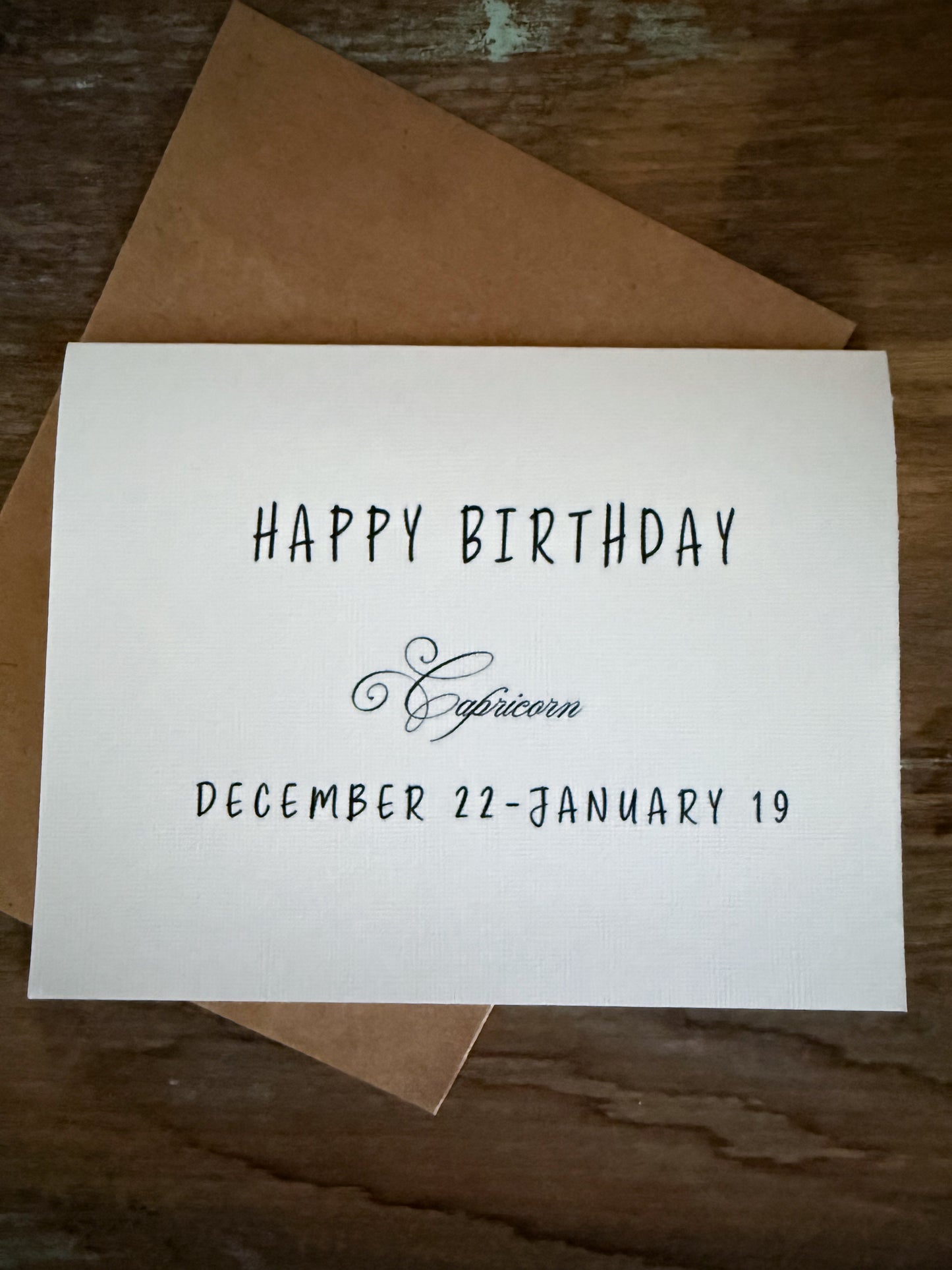 Happy Birthday Capricorn Greeting Card
