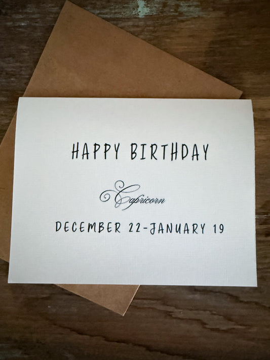 Happy Birthday Capricorn Greeting Card
